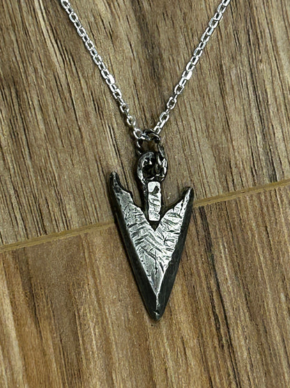 Mens Necklace Arrowhead Pendant made of Sterling Silver