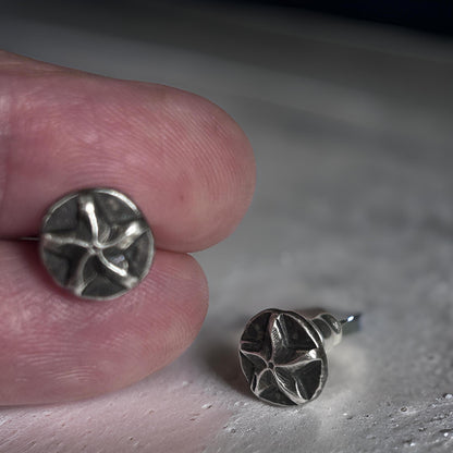 925 Sterling Silver Starburst Oxidized Earrings for Men