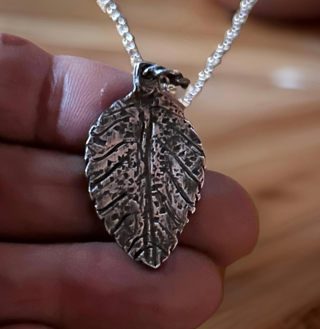 Sterling Silver Birch Leaf Necklace - Natural Botanical Leave