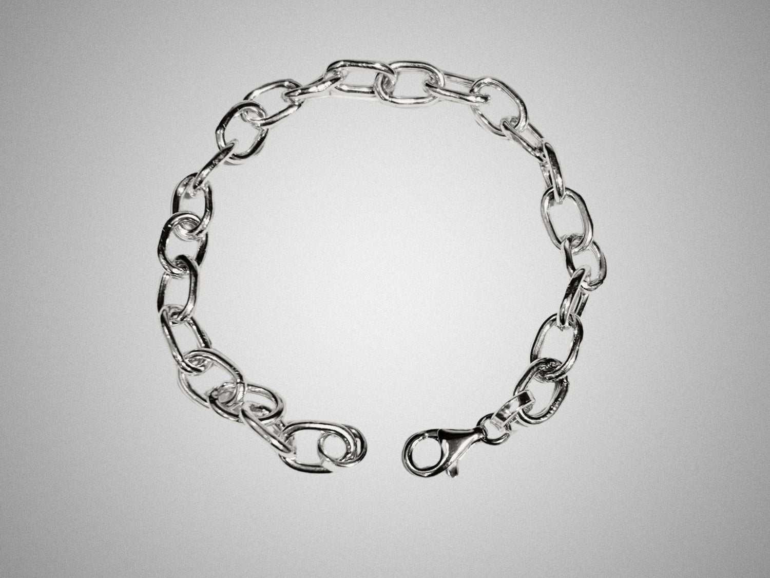 Handmade Sterling Silver Chunky Oval Link Chain Bracelet – 8 Inch Solid Silver