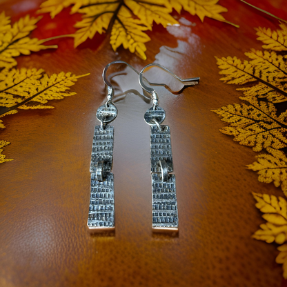 Rustic-oxidized-sterling-silver dangle-earrings