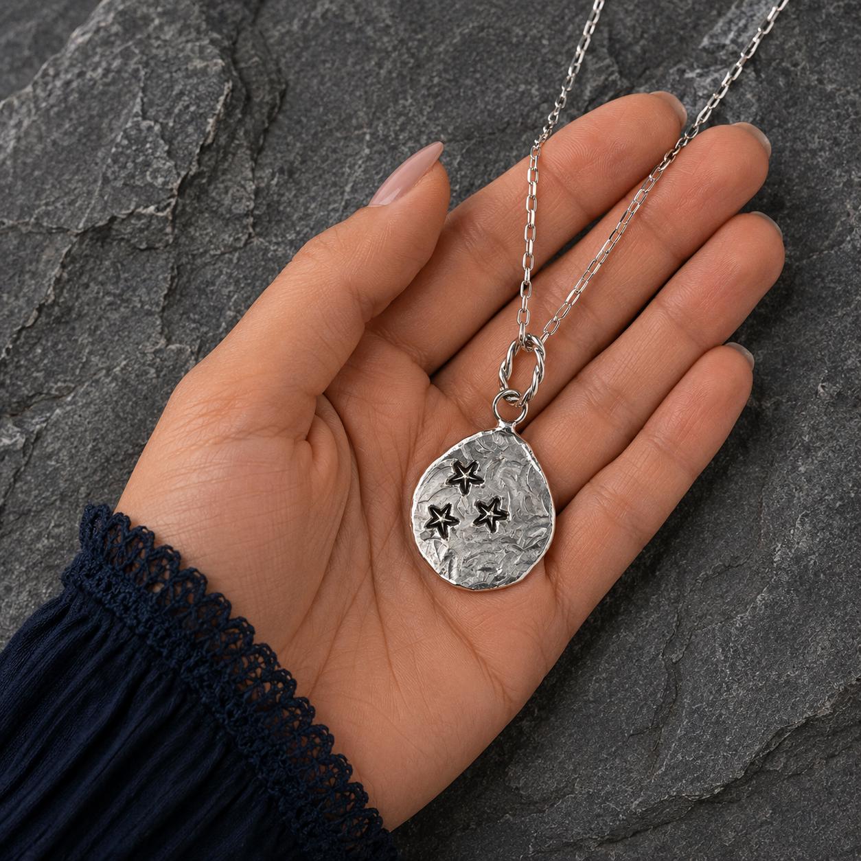 Sterling Silver Star Pendant Necklace Celestial Jewelry