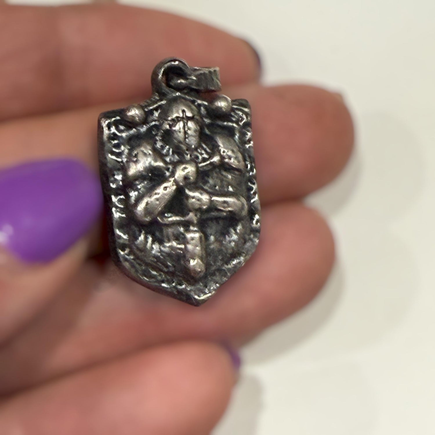 Sterling Silver Knight Pendant, Oxidized Templar Warrior Necklace, Medieval Jewelry