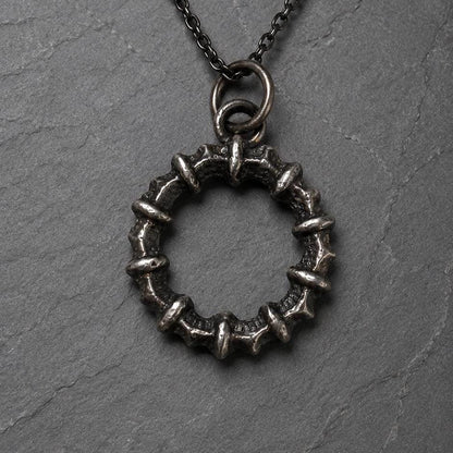 Handmade Sterling Silver Mens Spike Necklace Anchor Chain