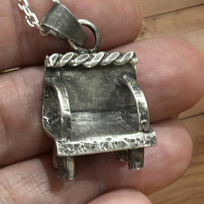 Chair Pendant Necklace with Anchor Chain