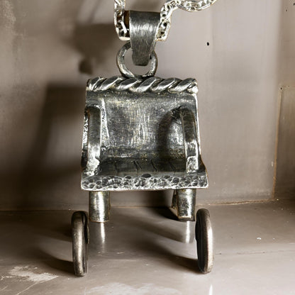 Handmade Sterling Silver Artisan Chair Pendant Necklace