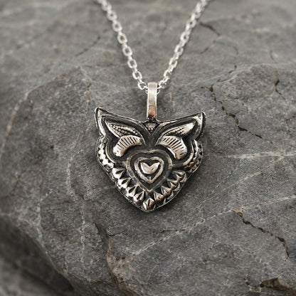 Handmade Silver Fox Pendant, Woodland Animal Jewelry