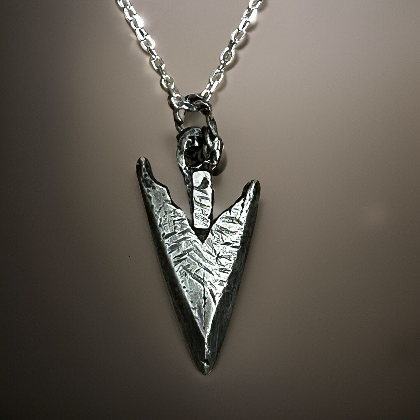 Mens Necklace Arrowhead Pendant made of Sterling Silver