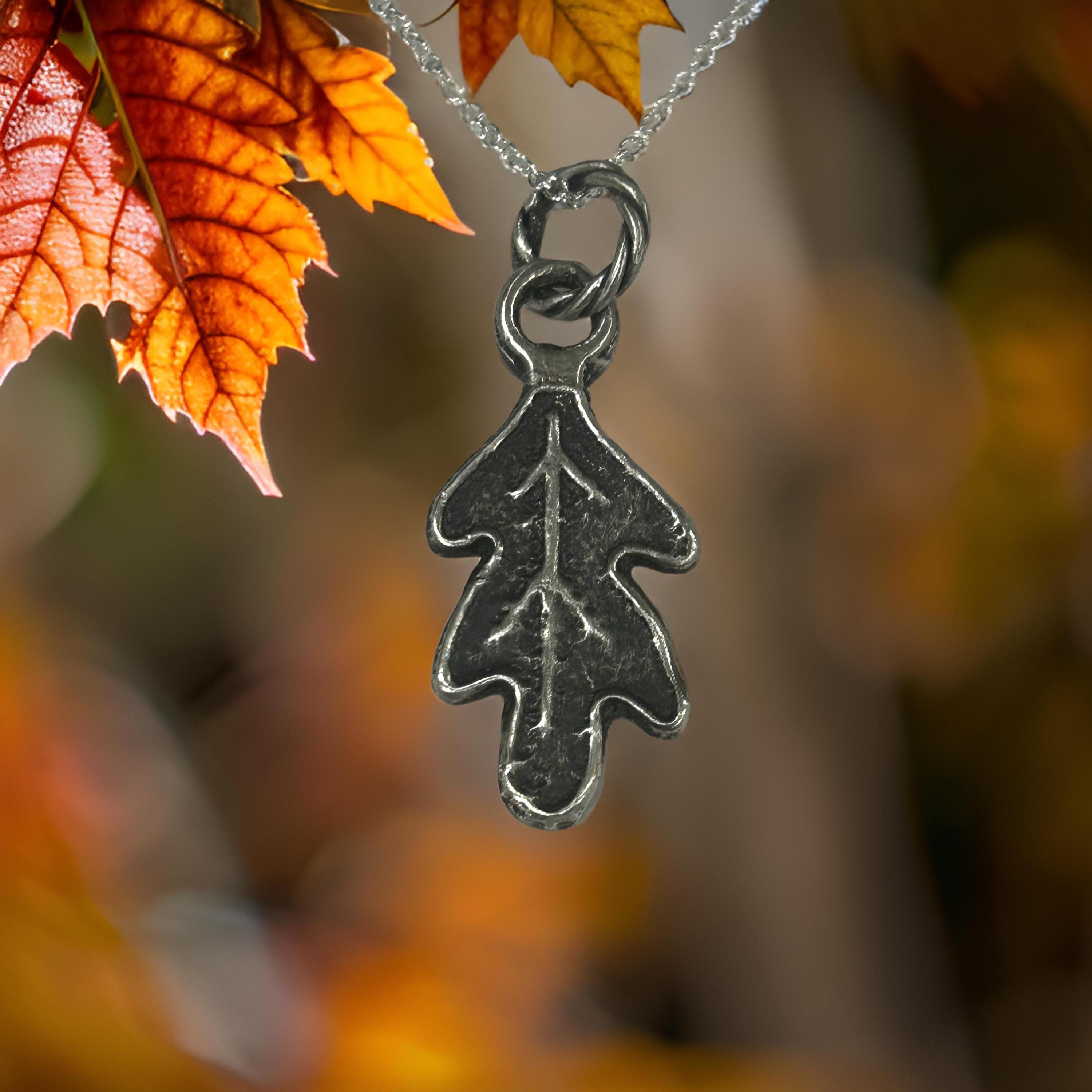 Oak Leaf Necklace | Sterling Silver Nature Inspired Leaf Pendant
