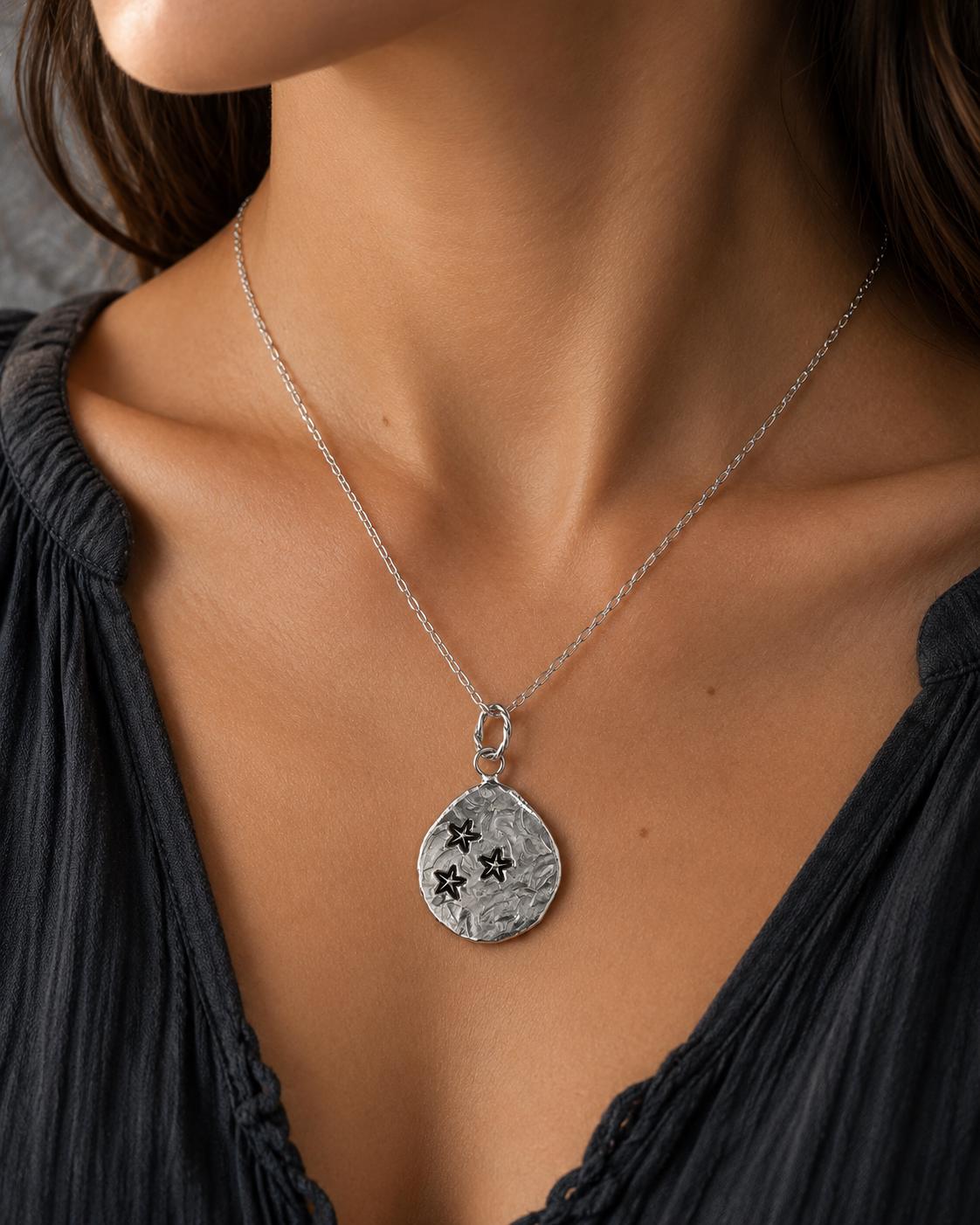 Sterling Silver Star Pendant Necklace Celestial Jewelry