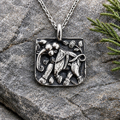 Handmade 999 Fine Silver Botanical Pendant Necklace – Nature Inspired Organic Design