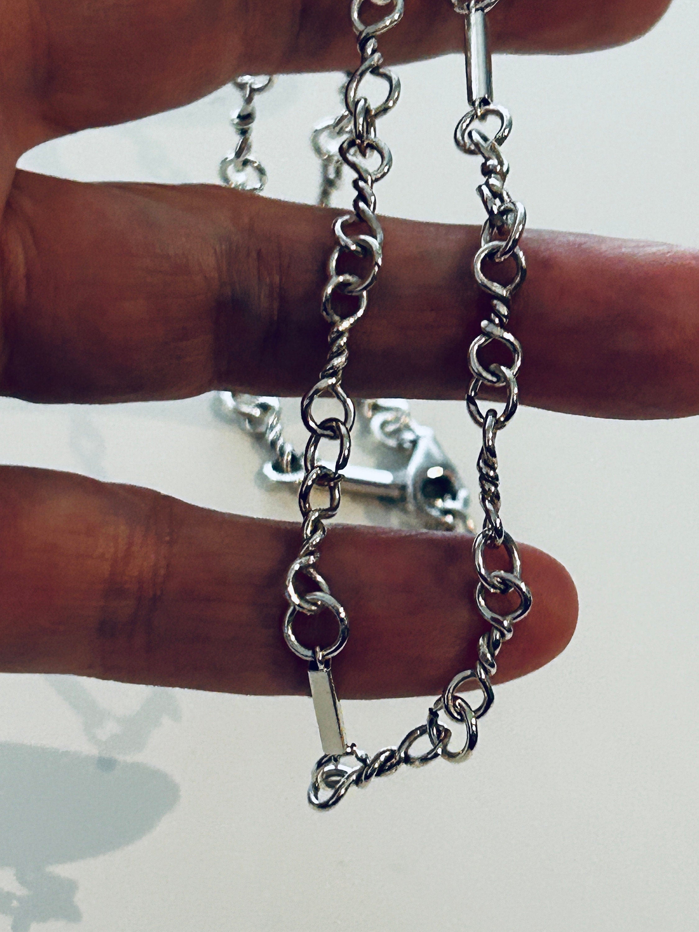 Hand-Twisted Sterling Silver Chain Necklace – 18-Inch Artisan 925 Links