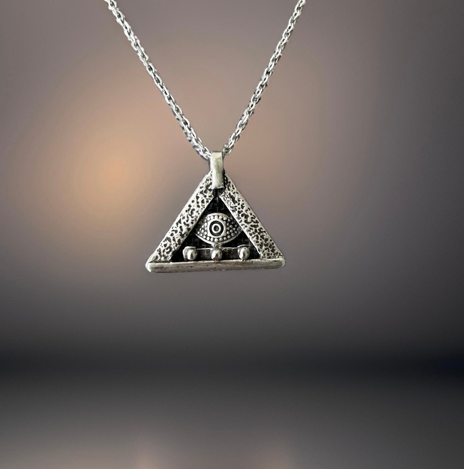 Egyptian Evil Eye pendant Sterling silver Handcrafted Necklace