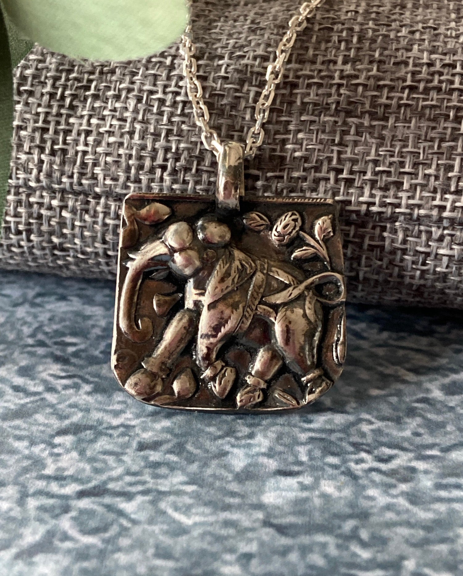 Handmade 999 Fine Silver Botanical Pendant Necklace – Nature Inspired Organic Design