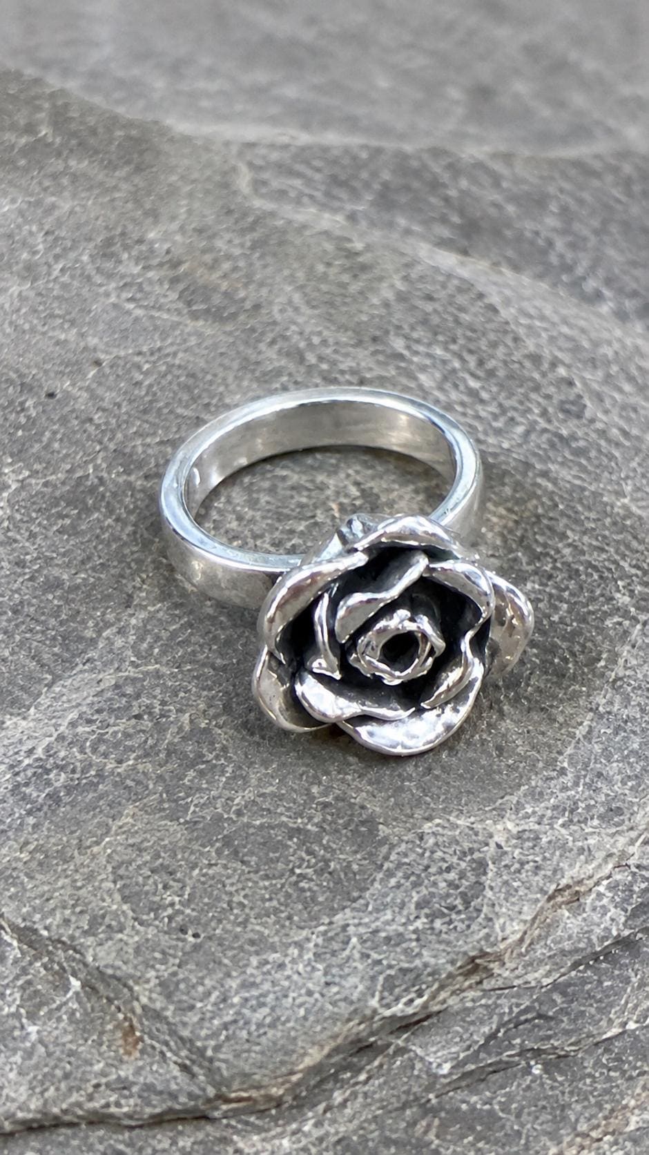 Solid Silver Rose Ring - Handmade Rose - Statement Rings - Unique Jewelry