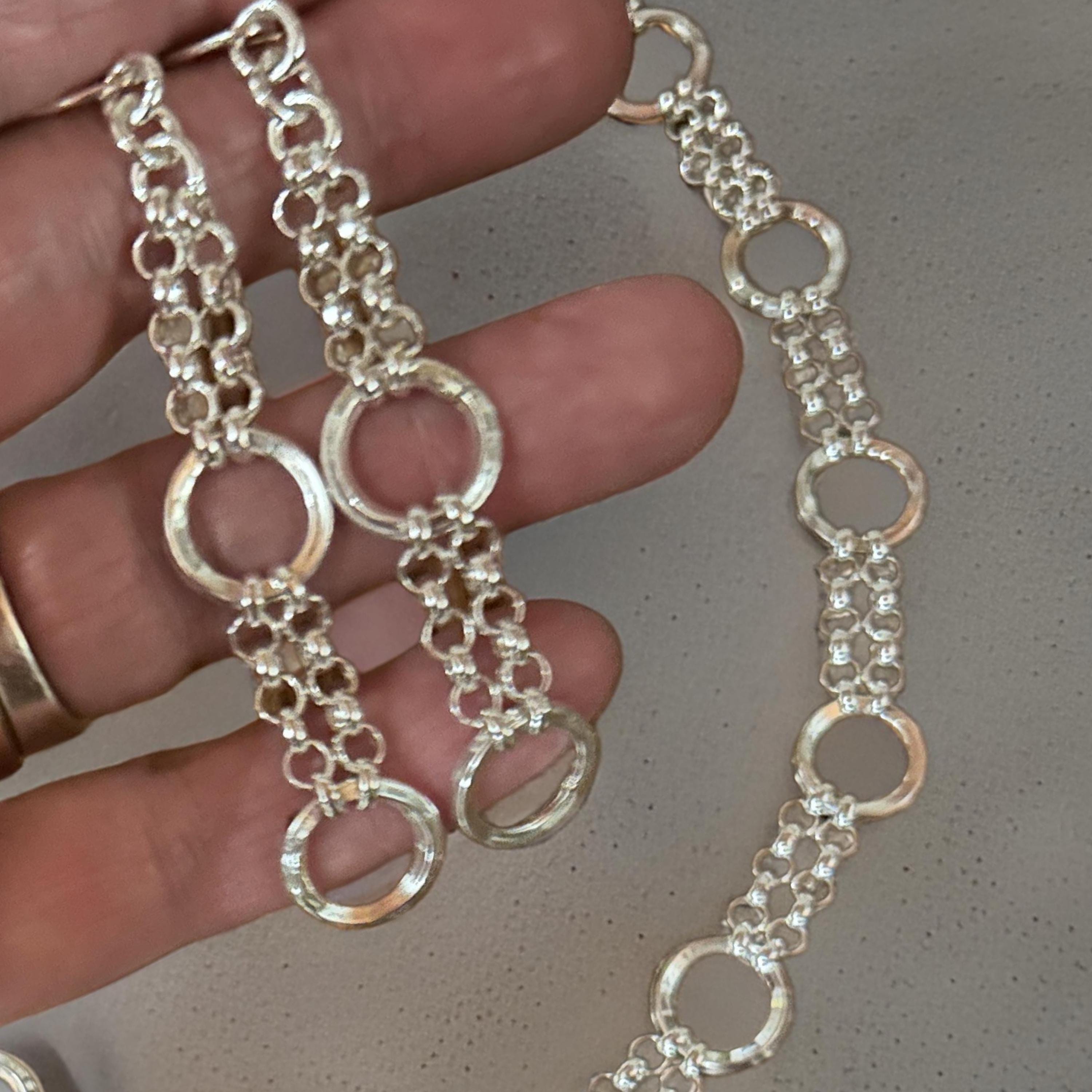 Sterling Silver Link Necklace, Earrings, Bracelet  Set – Optional – Timeless Handmade Jewelry
