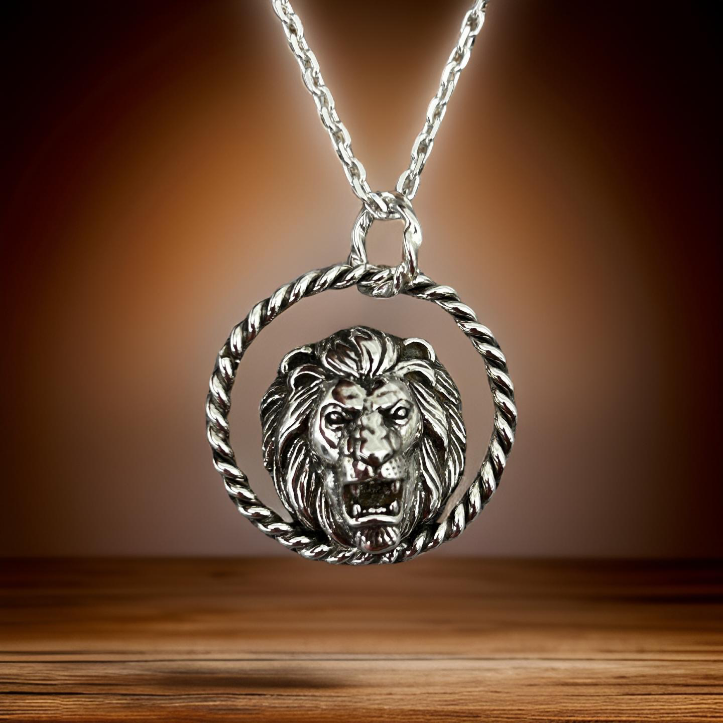 Handcrafted Sterling Silver Lion Pendant