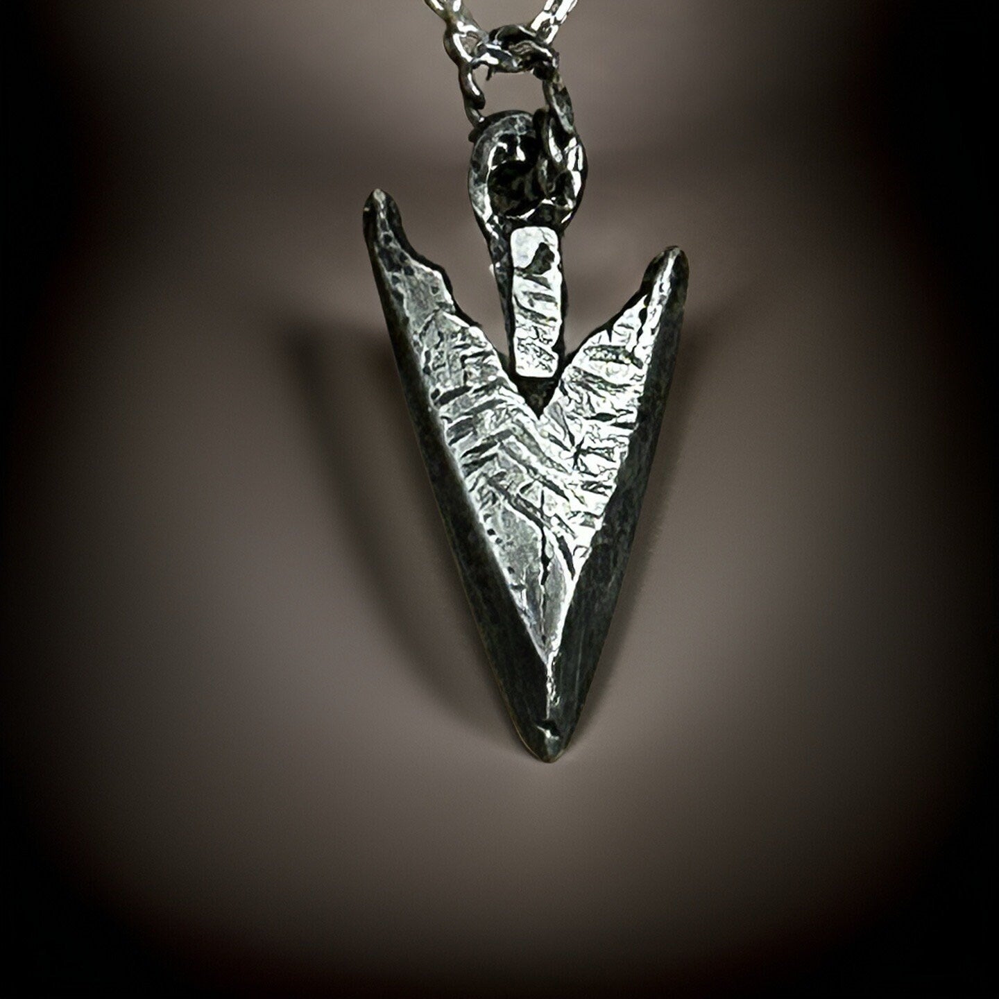 Mens Necklace Arrowhead Pendant made of Sterling Silver
