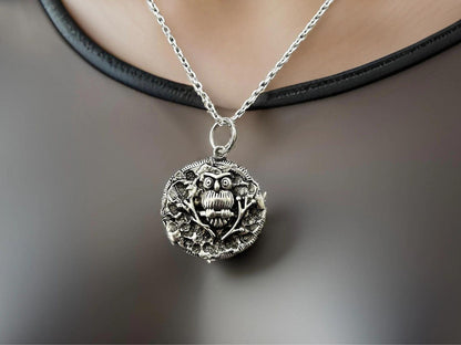 Sterling Silver Owl Pendant • Forest Design Jewelry • Oxidized Finish • One-Of-A Kind gift • Thoughful
