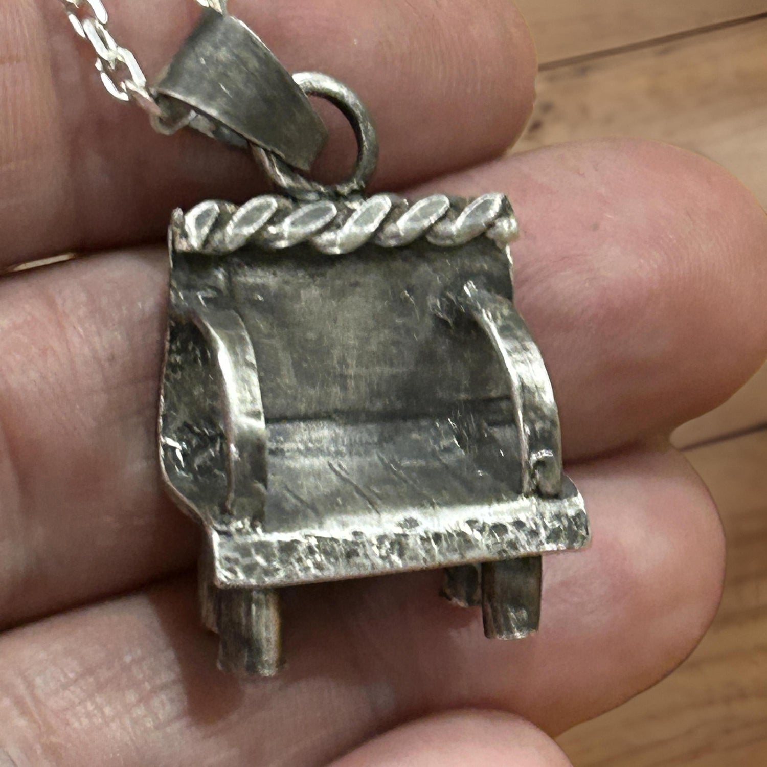 Handmade Sterling Silver Artisan Chair Pendant Necklace