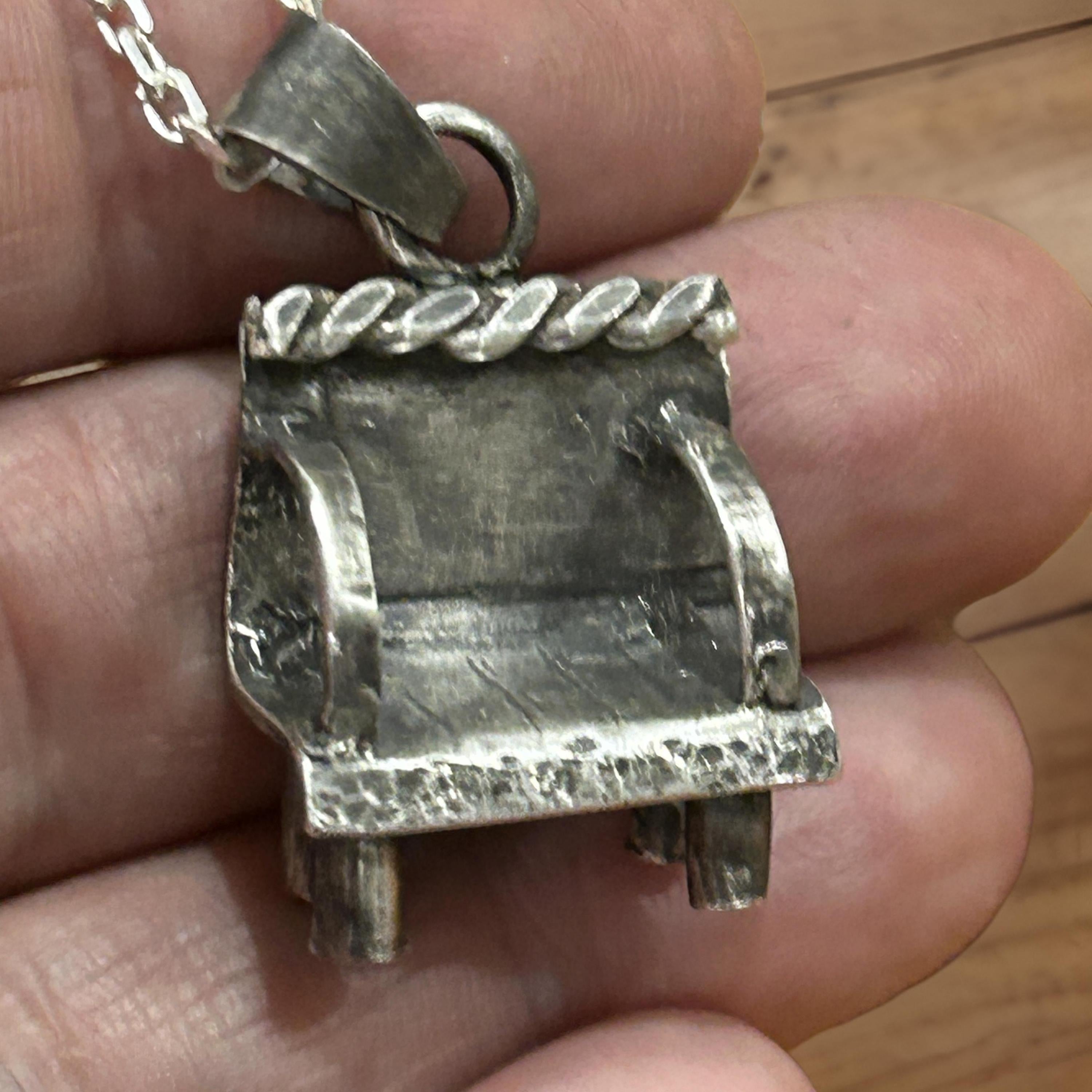 Handmade Sterling Silver Artisan Chair Pendant Necklace