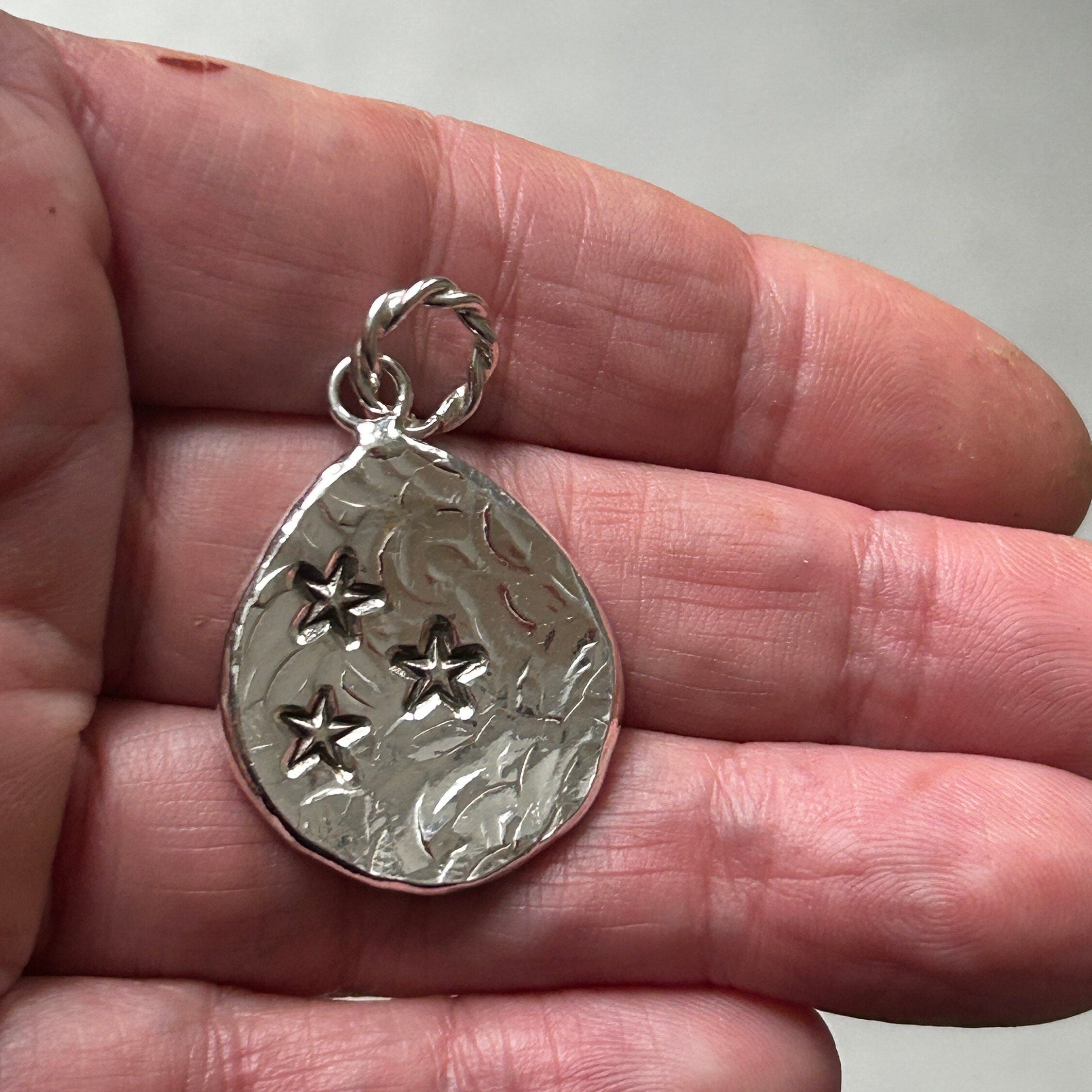 Sterling Silver Star Pendant Necklace Celestial Jewelry