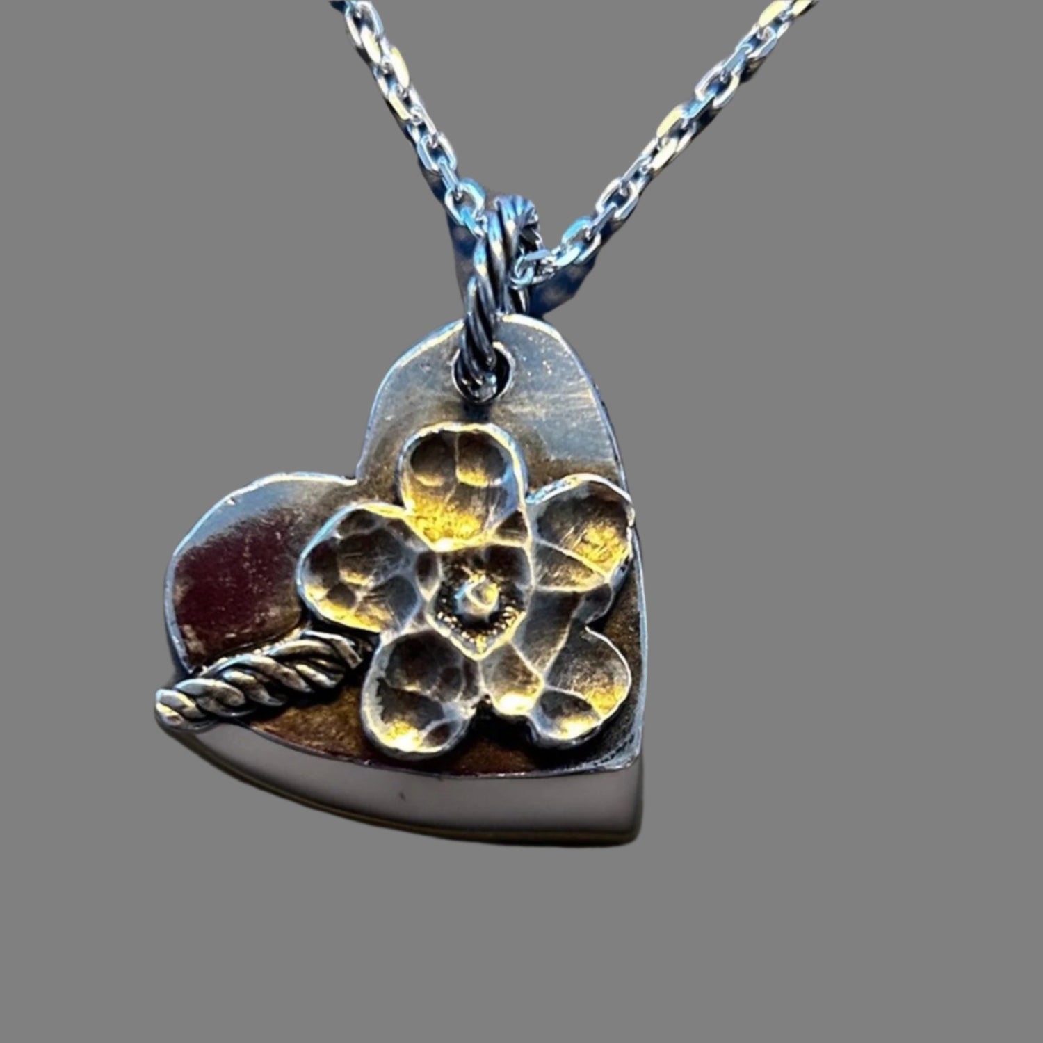 Heart and Flower Necklace