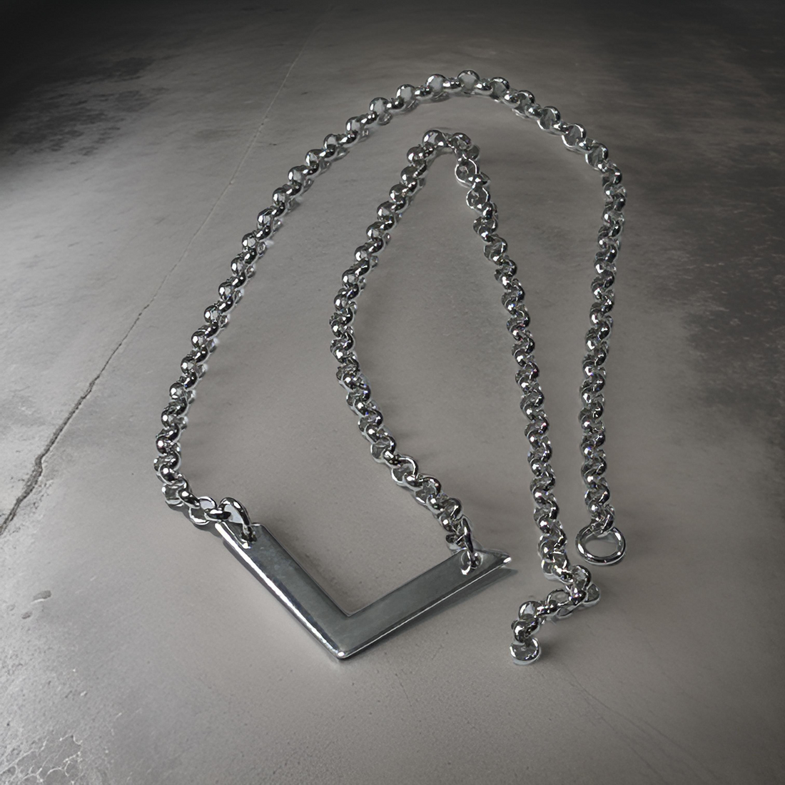 Elegant V Sterling Silver Necklace - Handcrafted for Women