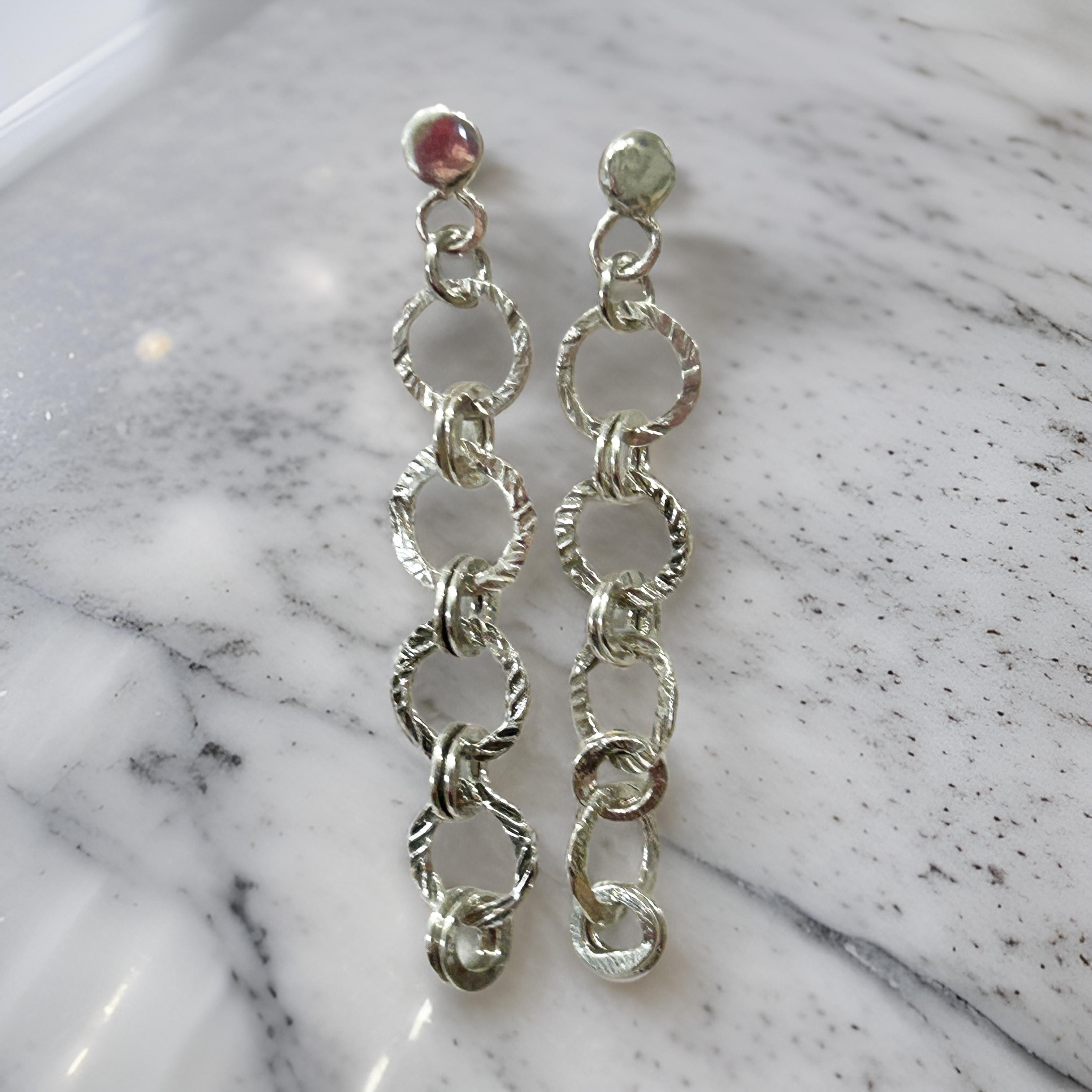 Delicate Dangle Earrings made from Sterling Silver