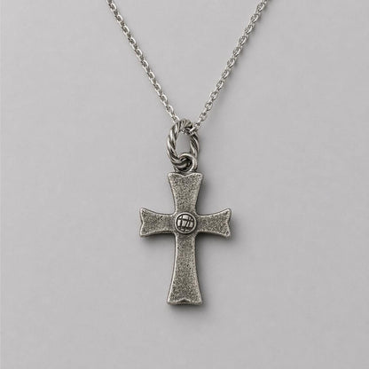 Sterling Silver Cross Pendant – Rustic Gothic Cross Textured Oxidized Jewelry