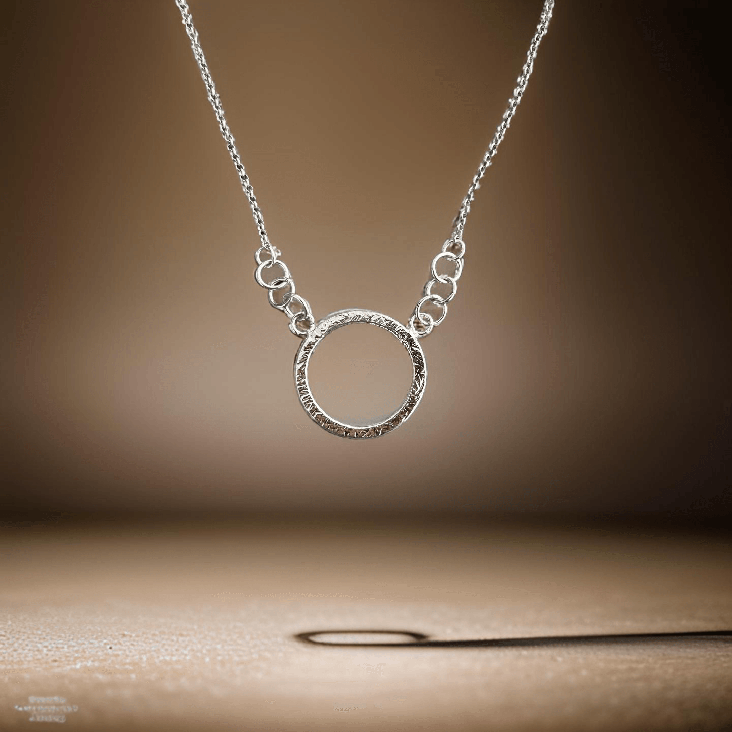 Elegant Handcrafted 925 Sterling Silver Circle Pendant