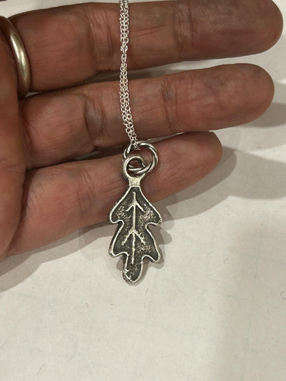 Oak Leaf Necklace | Sterling Silver Nature Inspired Leaf Pendant