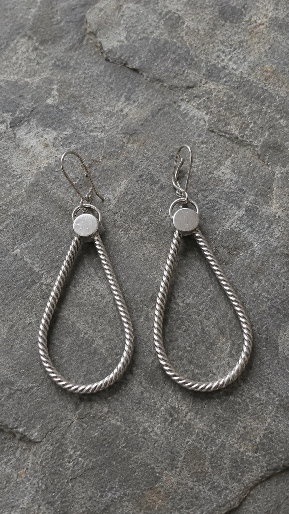 Sterling Silver Statement Hoops Earrings • Twisted Large Drop Earrings • Big Silver Earrings • Gift for Girlfriend • Gift for Her