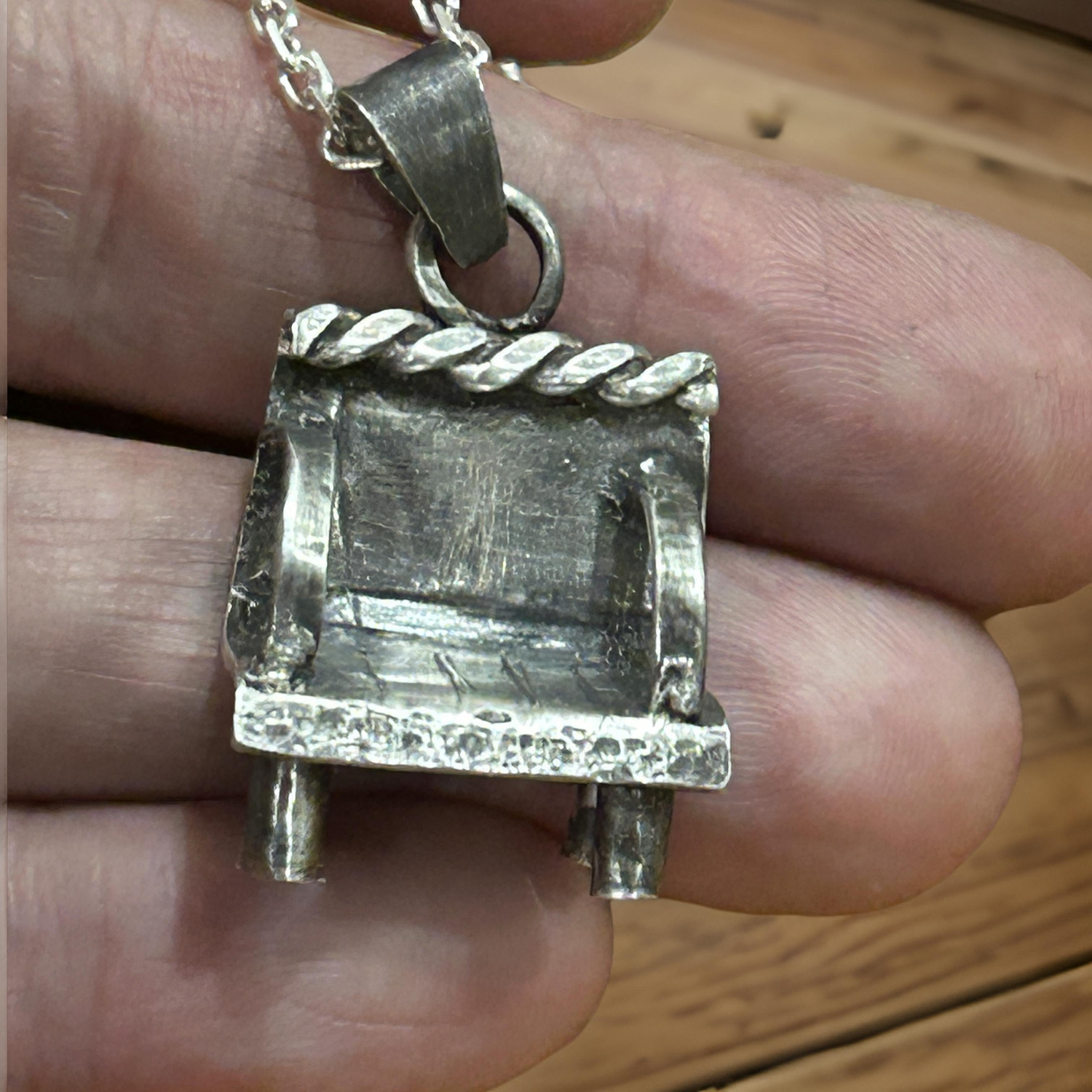 Chair Pendant Necklace with Anchor Chain