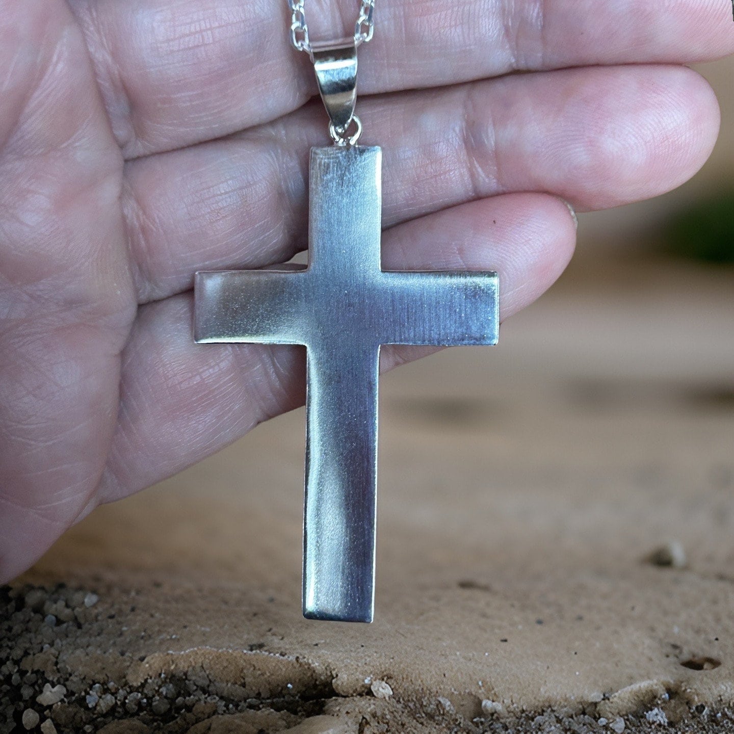 Sterling Silver Cross Pendant | Minimalist Men&
