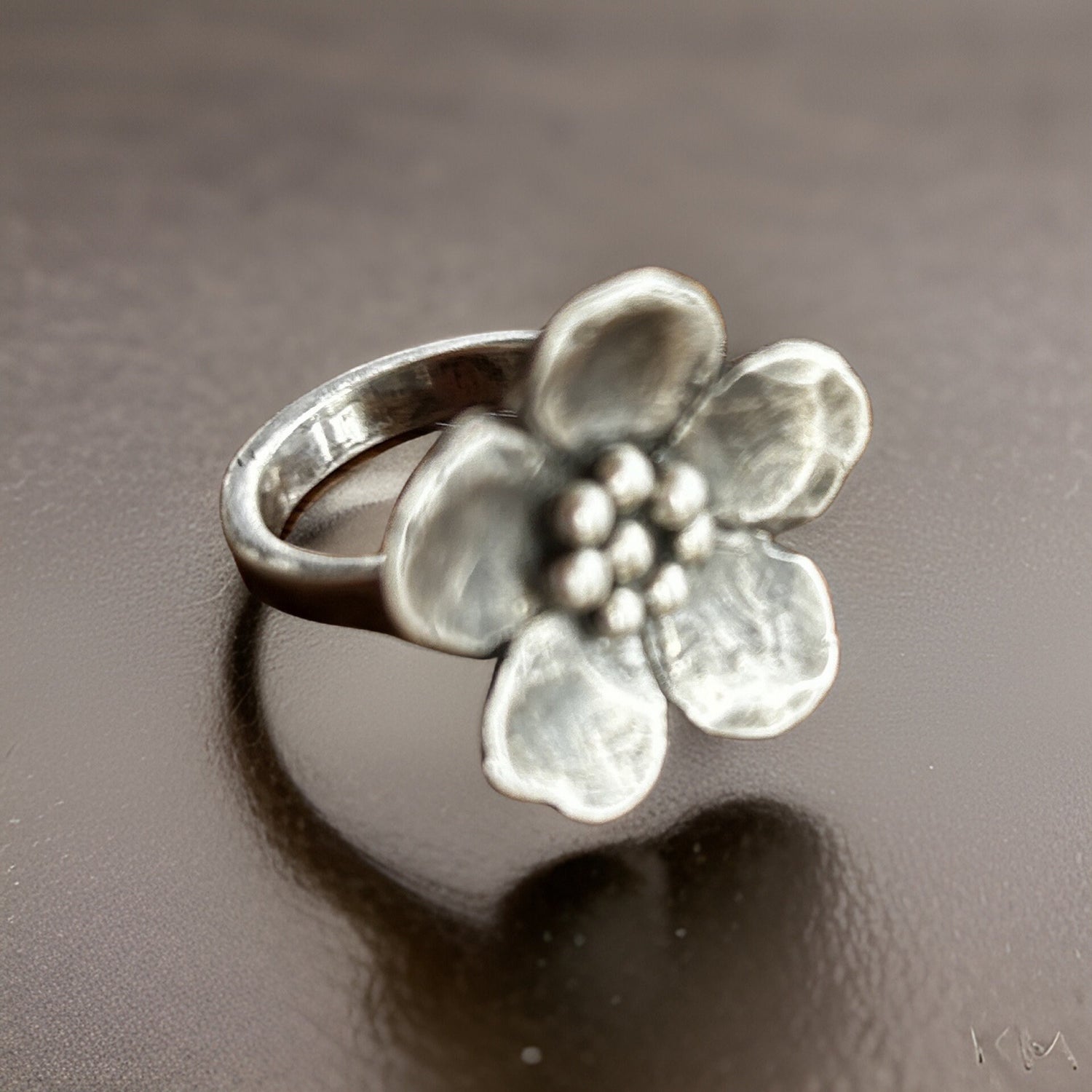 925 Sterling Flower Ring Handmade Antique Style Ring Floral Jewelry