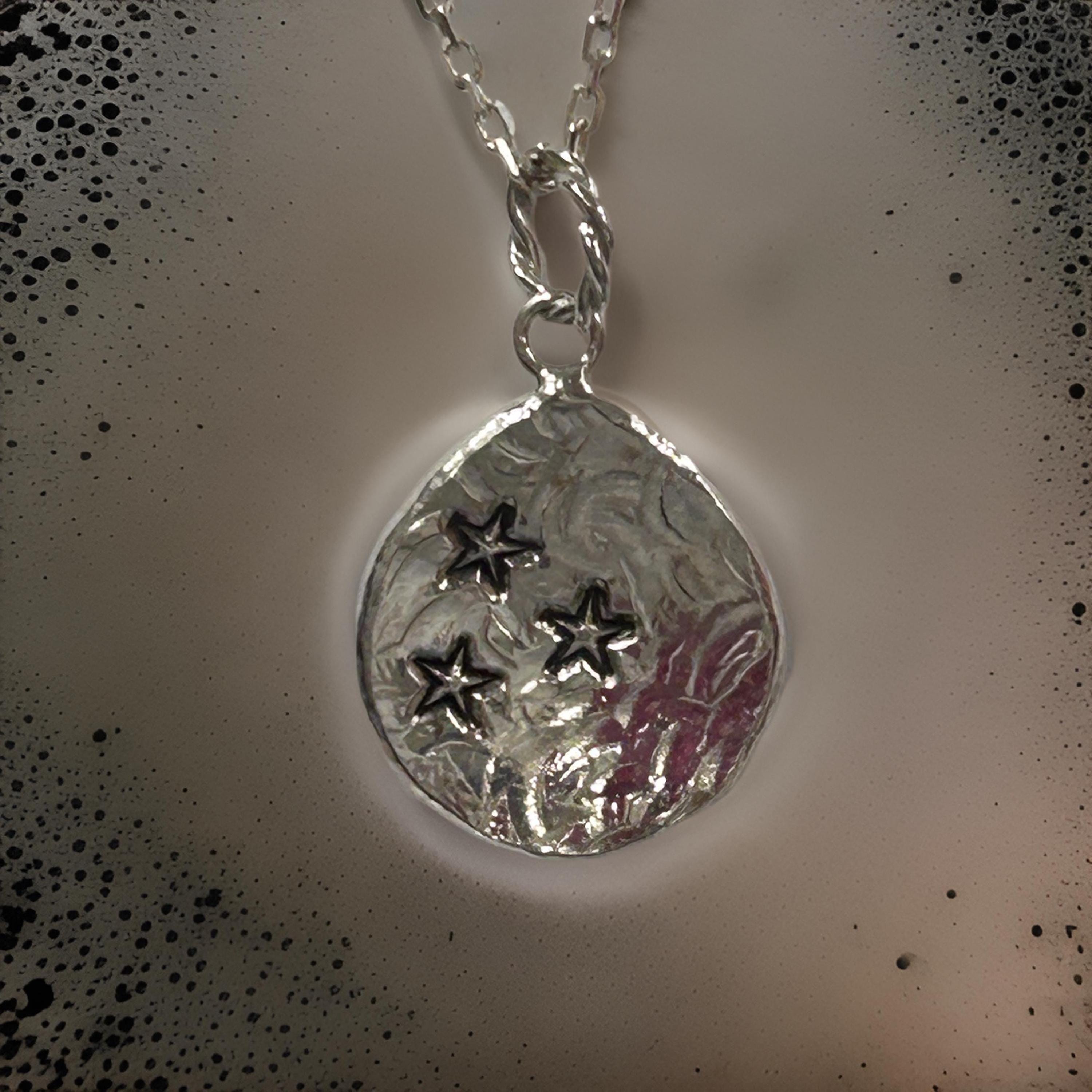Sterling Silver Star Pendant Necklace Celestial Jewelry