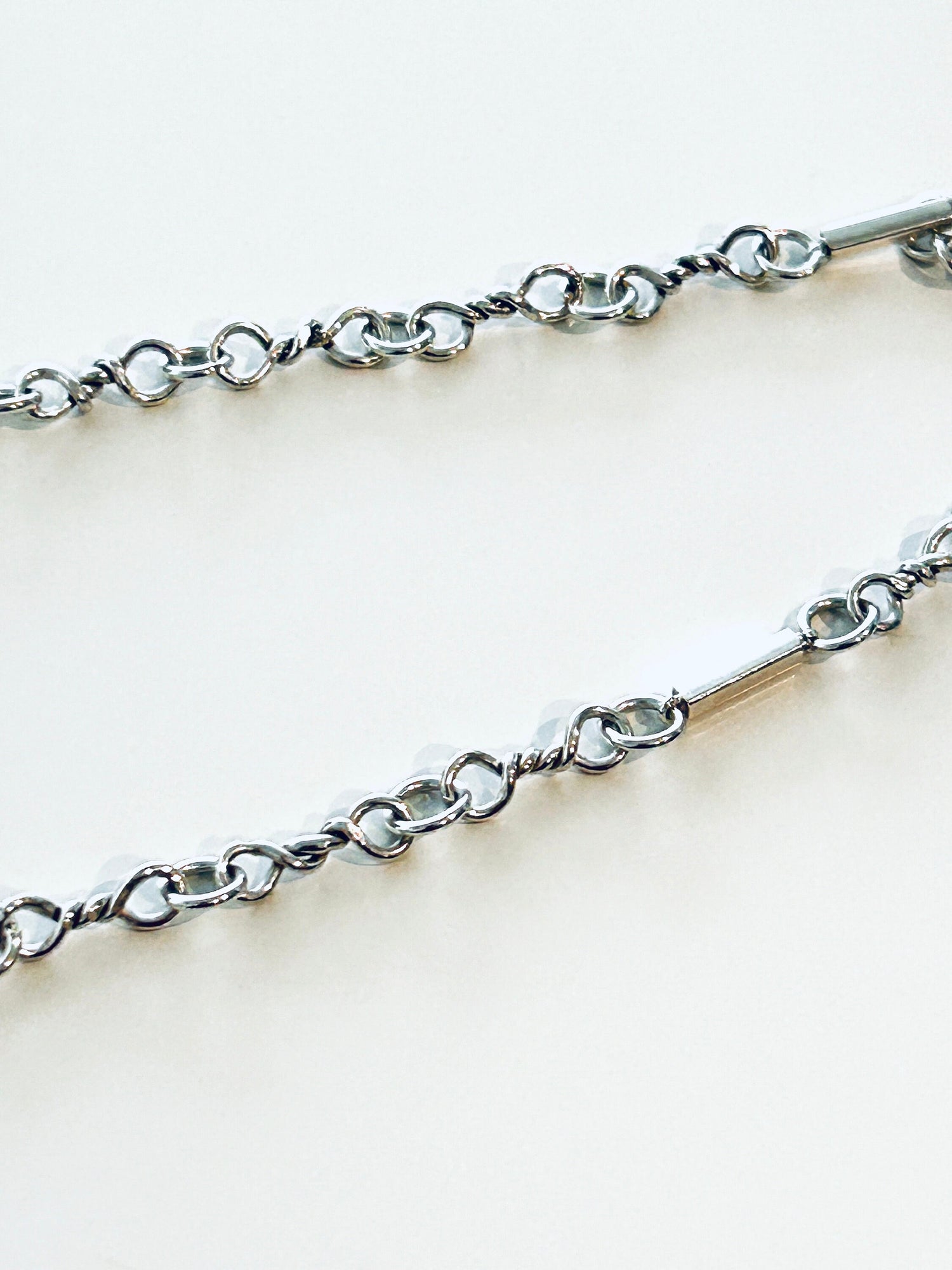 Hand-Twisted Sterling Silver Chain Necklace – 18-Inch Artisan 925 Links