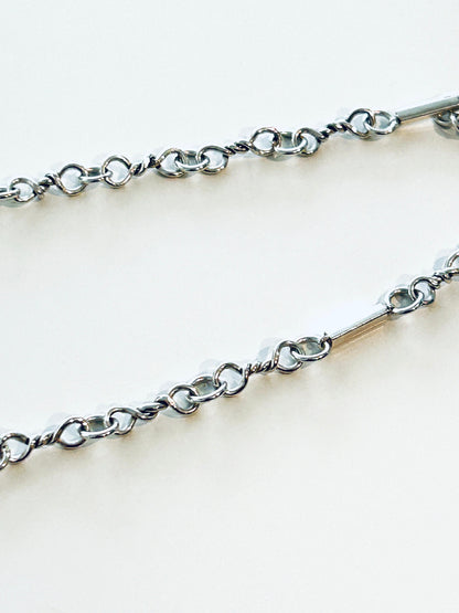 Hand-Twisted Sterling Silver Chain Necklace – 18-Inch Artisan 925 Links