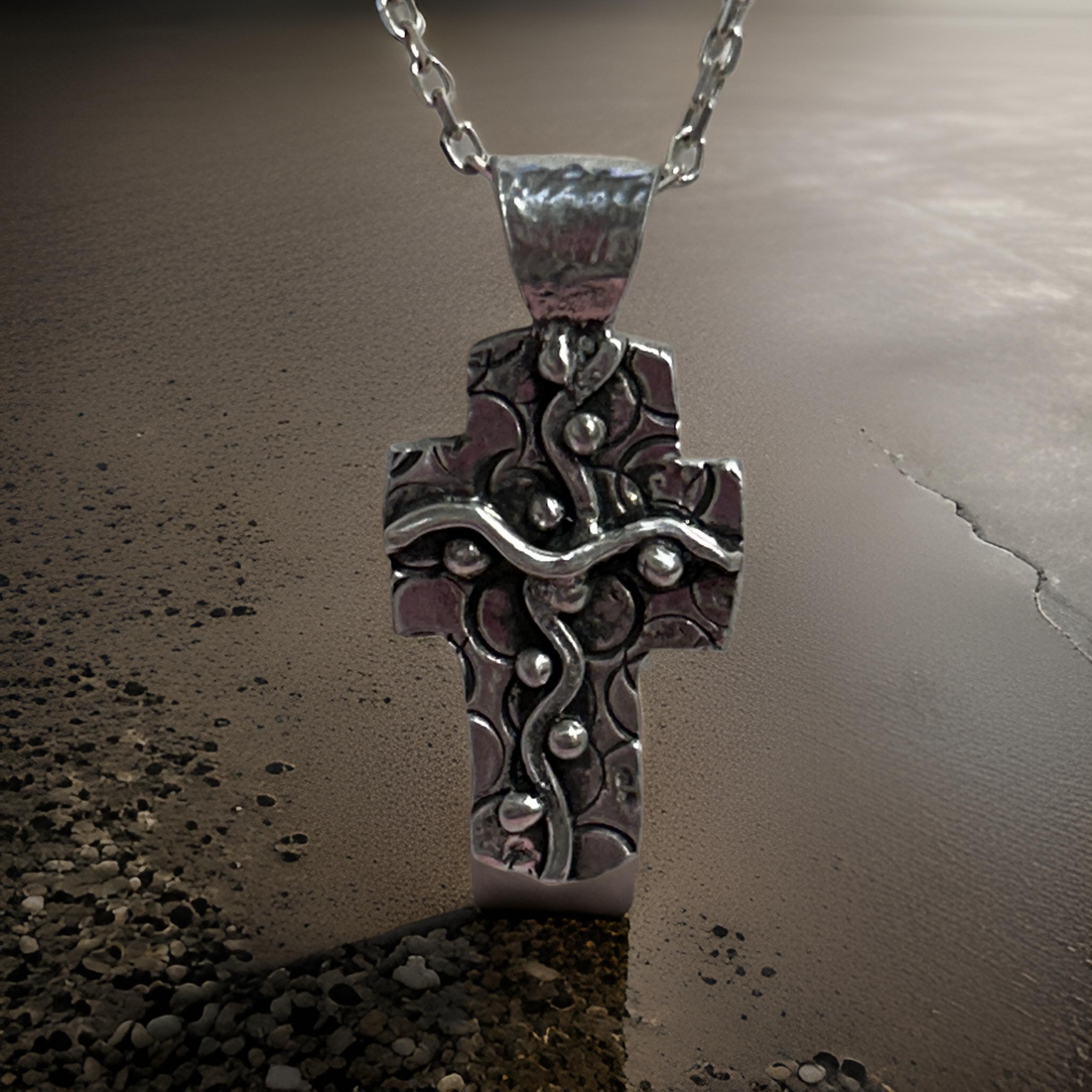 Artisan Sterling Cross Necklace