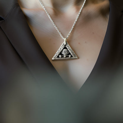 Egyptian Evil Eye pendant Sterling silver Handcrafted Necklace