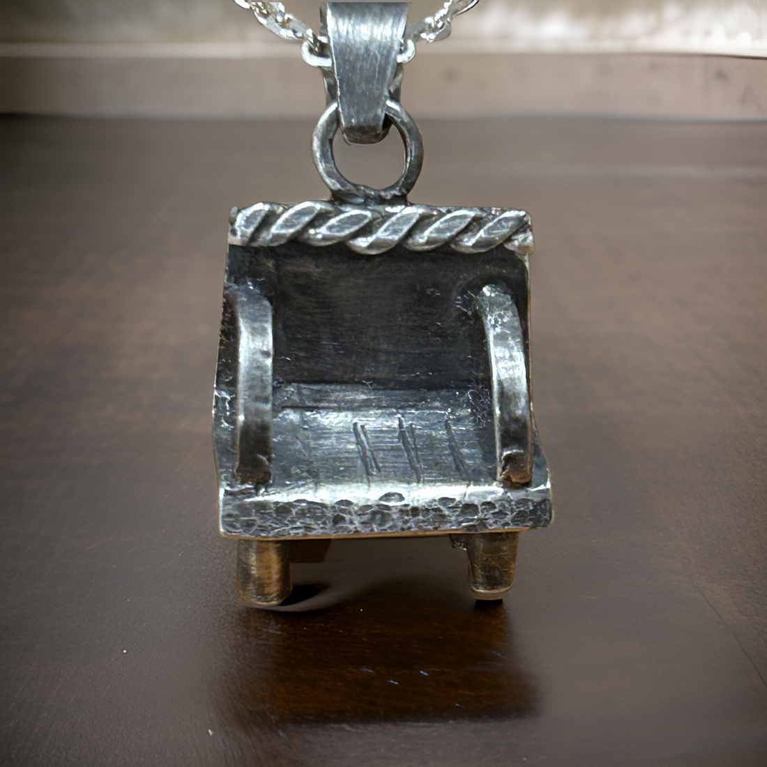 Chair Pendant Necklace with Anchor Chain