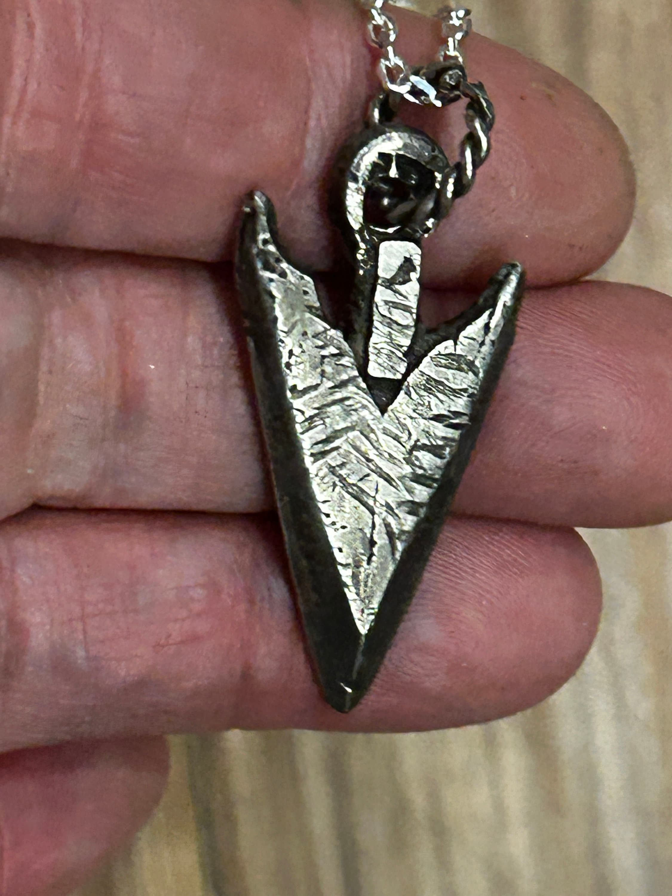 Mens Necklace Arrowhead Pendant made of Sterling Silver
