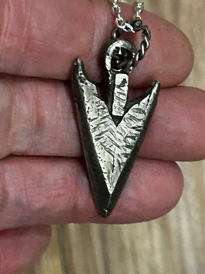 Mens Necklace Arrowhead Pendant made of Sterling Silver