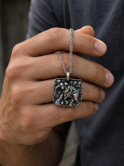 Handmade 999 Fine Silver Botanical Pendant Necklace – Nature Inspired Organic Design