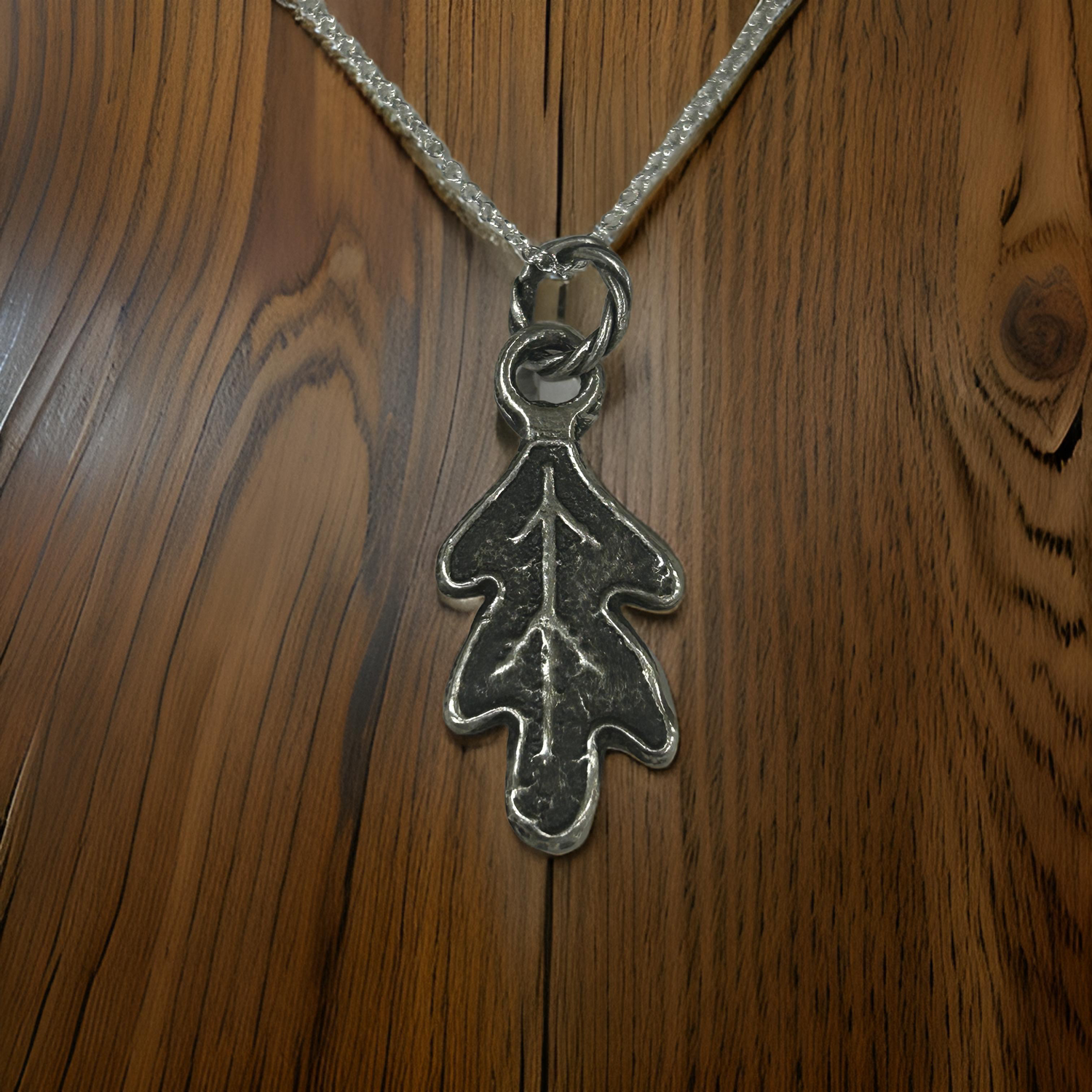 Handmade Sterling Silver Oak Leaf Pendant Necklace