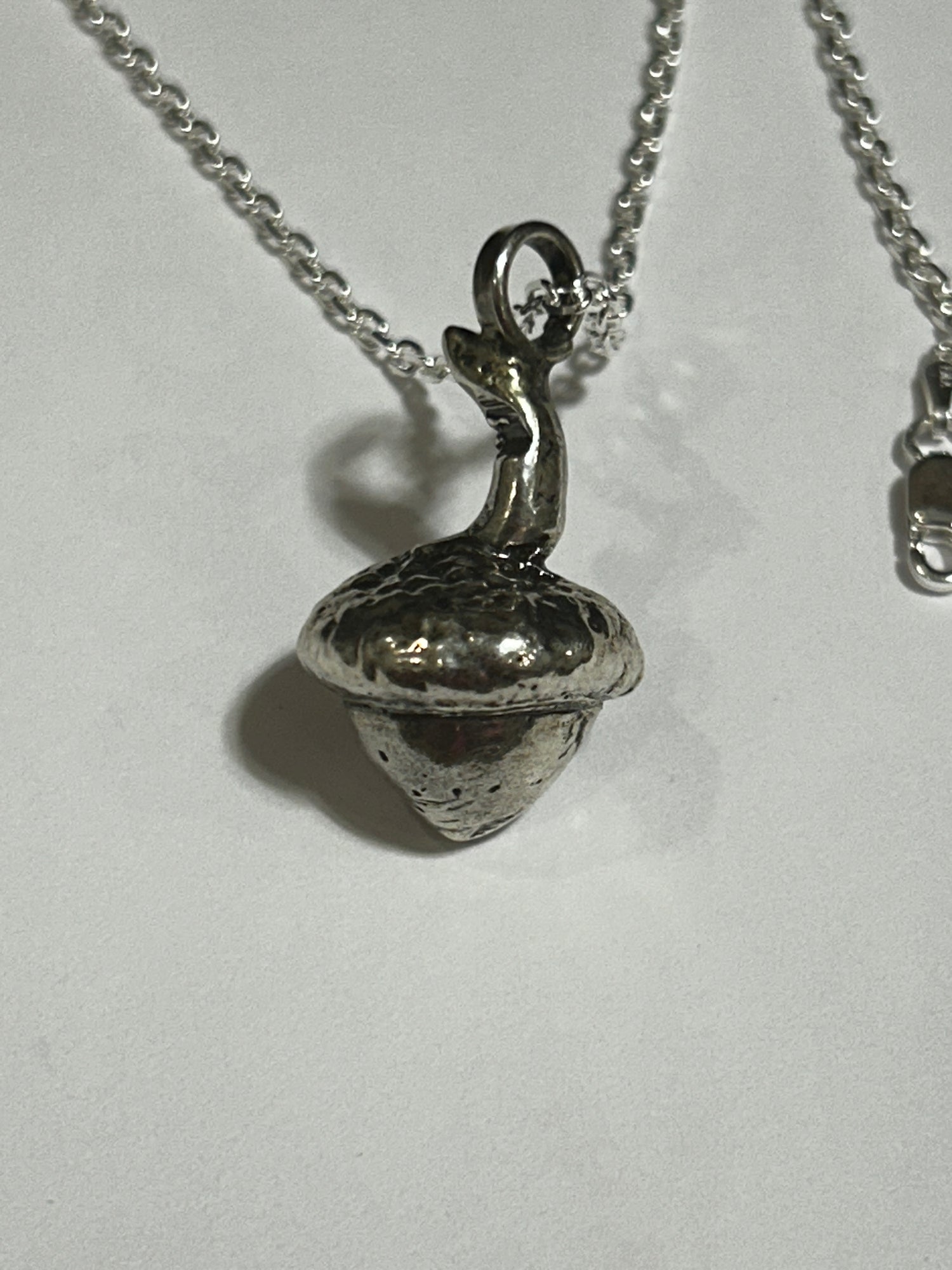 Silver Acorn Pendant Necklace | Handcrafted Jewelry