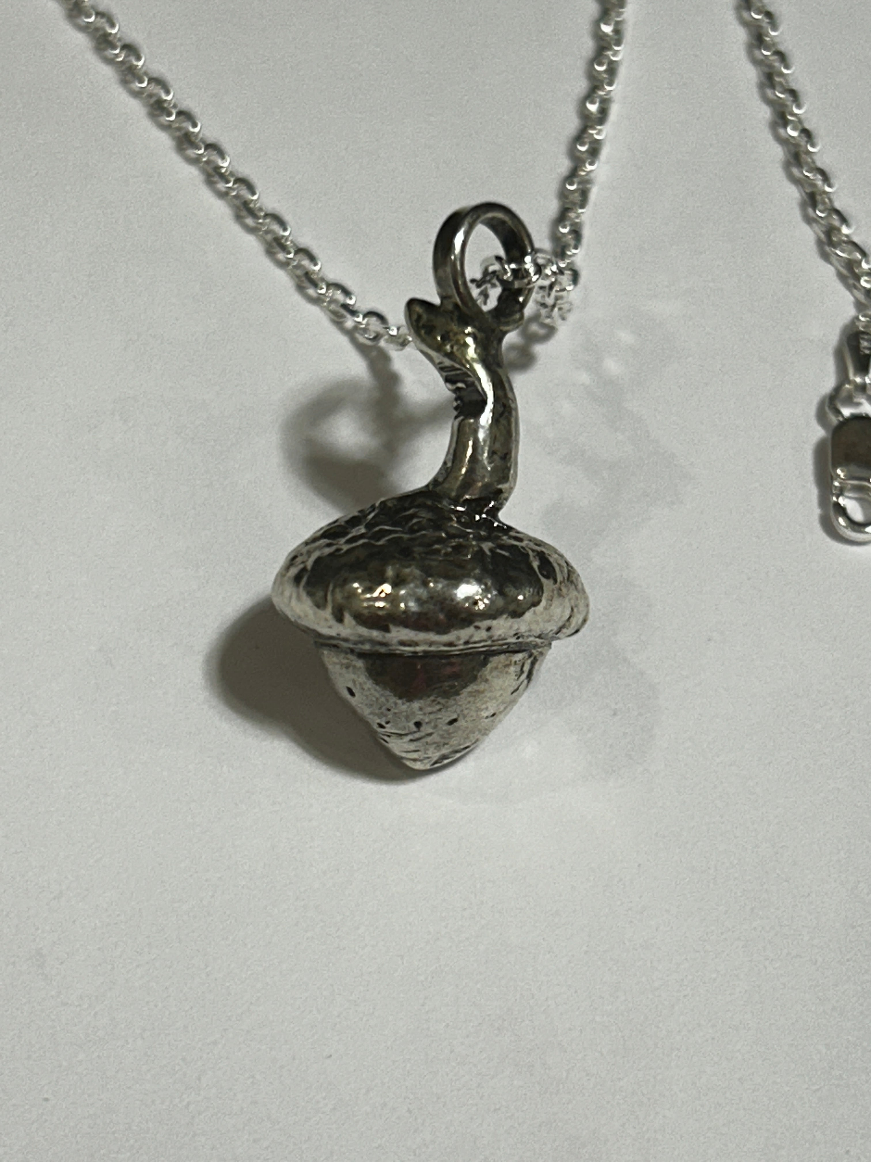 Silver Acorn Pendant Necklace | Handcrafted Jewelry