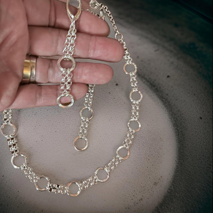 Sterling Silver Link Necklace, Earrings, Bracelet  Set – Optional – Timeless Handmade Jewelry