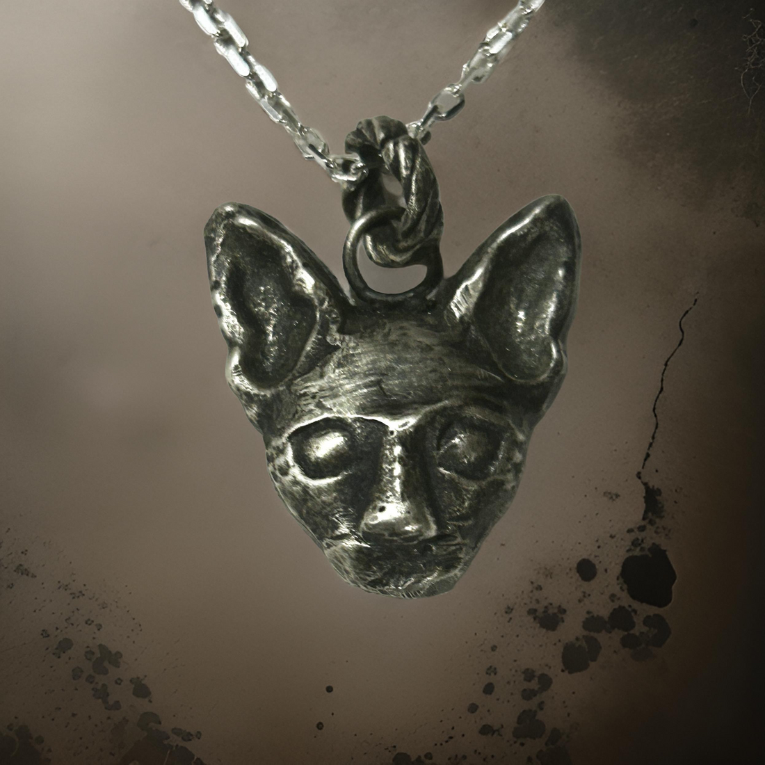 Sphinx Cat Pendant | Sterling Silver